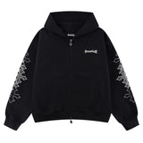 SUPPLIER/サプライヤー Multiple Cross Leather Patch Zip Hoodie