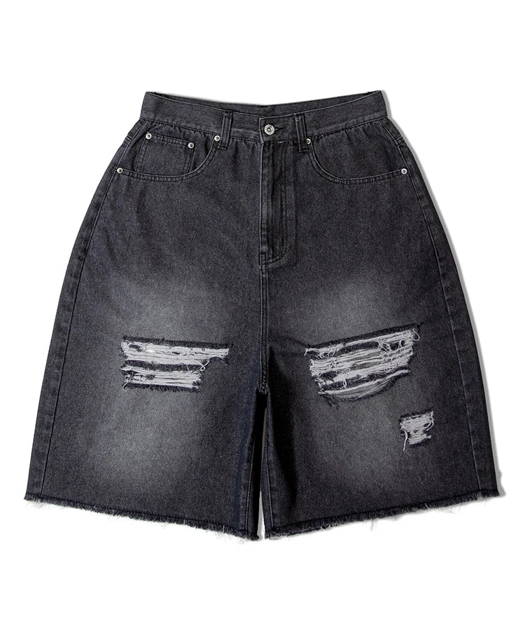 JE-DENIM DAMAGE SHORTS