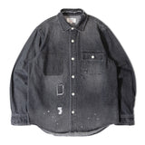 ALCARZA/アルカーザ ダメージデニムシャツ LS