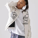 FUBU-Faux Leather Racing Jacket