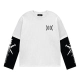 Unknown London/アンノウン ロンドン Cursive Rhinestone Layered Long Sleeve