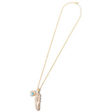 GA Feather-Turquoise Stone Necklace