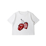 【The Rolling Stones×JACKROSE】サクランボ・リップス&タン クロップド丈 SSTEE