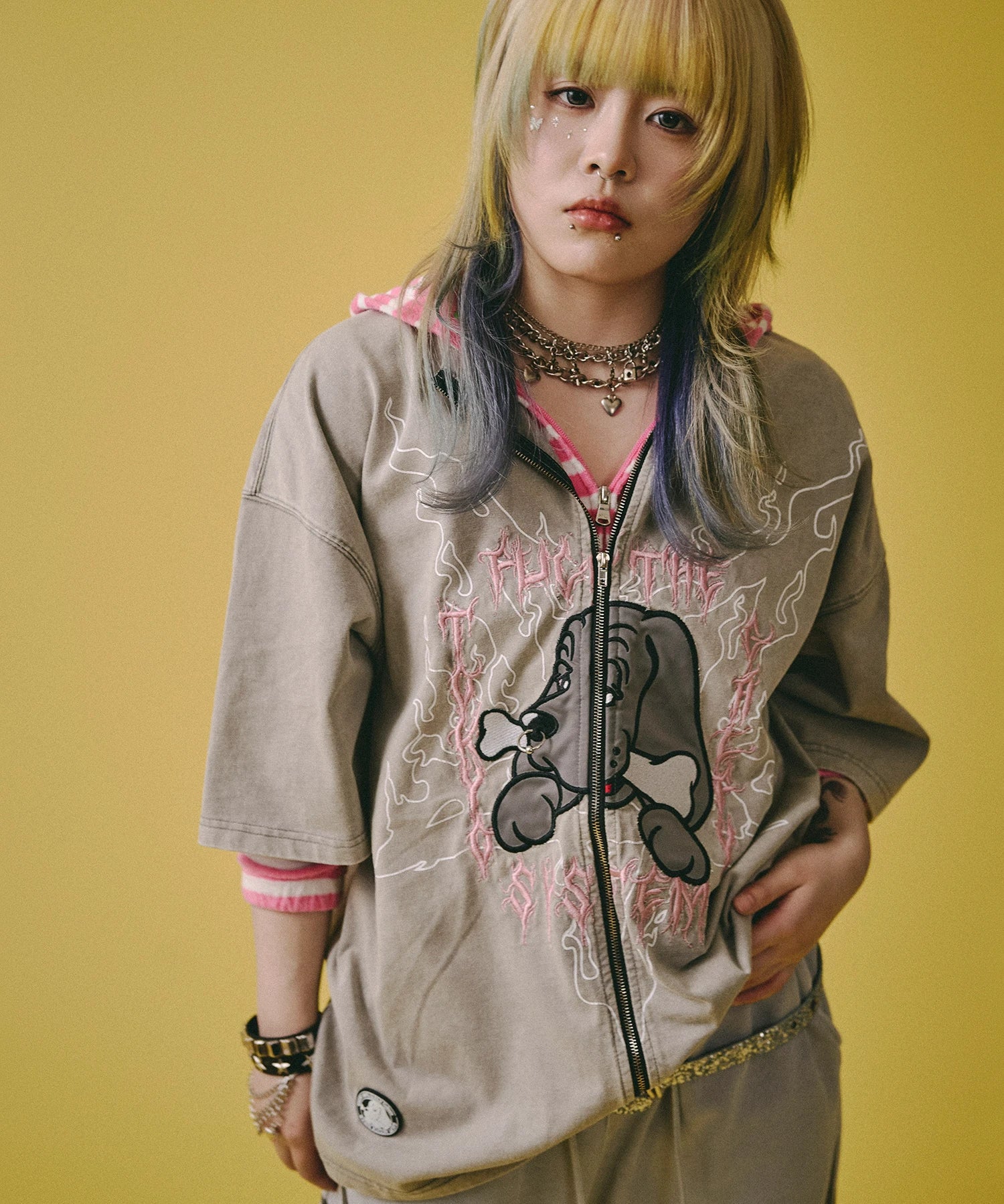 GALFY/ガルフィー ハーフ&ハーフ SS Tee