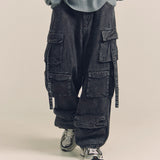 GA DENIM PARACHUTE CARGO PANTS