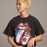 B-TRS PARIS/JPN PRINT&LINESTONE SS TEE