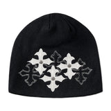 SUPPLIER/サプライヤー Multiple Cross Leather Patch Beanie