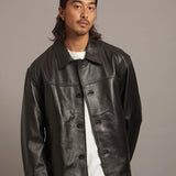 SKOOKUM.JE LAMB LEATHER CAR COAT