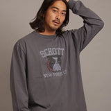 SCHOTT-COLOR FLOCKY BULLDOG LS　TEE