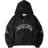 JE-ロゴフェイクスウェード・ZIPパーカー