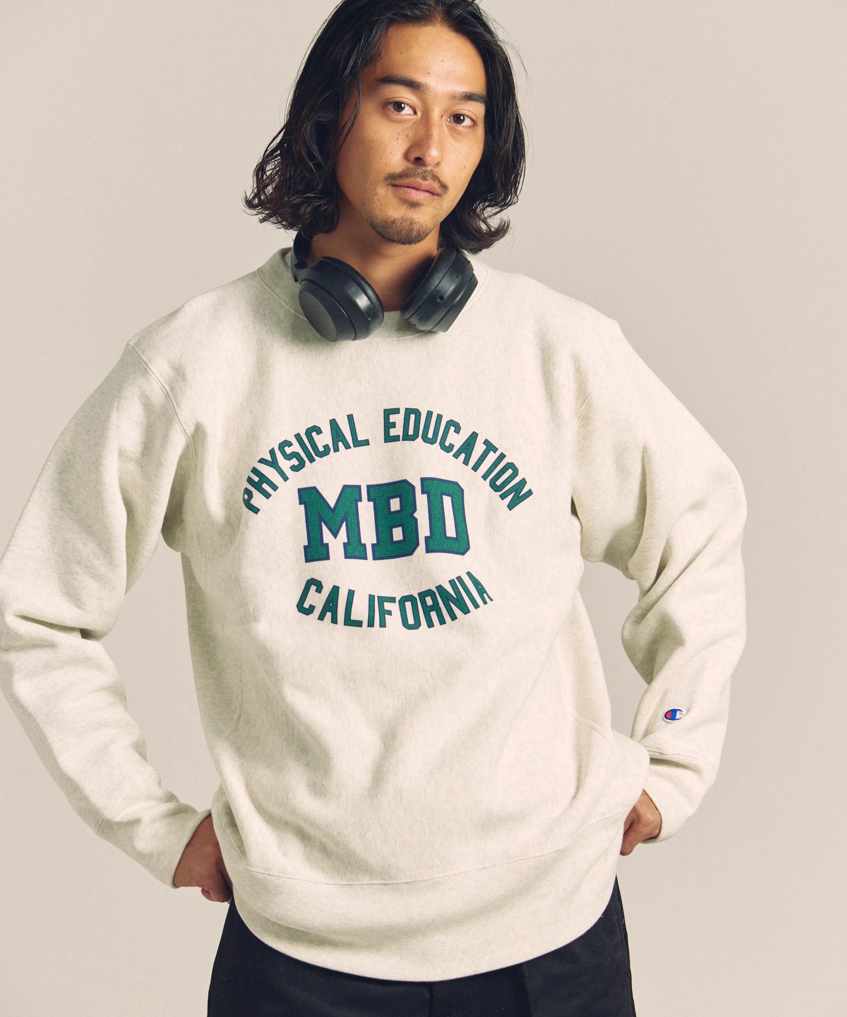 CH-REVERSE WEAVE CREW NECK SWEAT