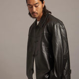 SKOOKUM.JE LAMB LEATHER CAR COAT