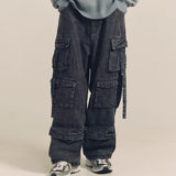 GA DENIM PARACHUTE CARGO PANTS