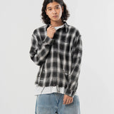 【The Rolling Stones×JACKROSE】 ハードダメージ ビンテージ チェックシャツ