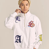 GA 裏毛-COLORFULL刺繍HALF-ZIP