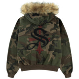 SUPPLIER/サプライヤー Faux Fur Cross Zip Hoodie