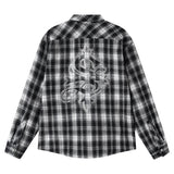 SUPPLIER/サプライヤー Cross Rhinestone Flannel Check Shirt LS