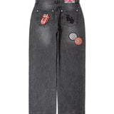 【The Rolling Stones×JACKROSE】 シグネチャー・ワッペン デニムパンツ