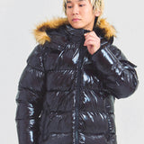 GA SHINY FUR PUFF-JACKET