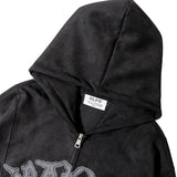 JE-ロゴフェイクスウェード・ZIPパーカー