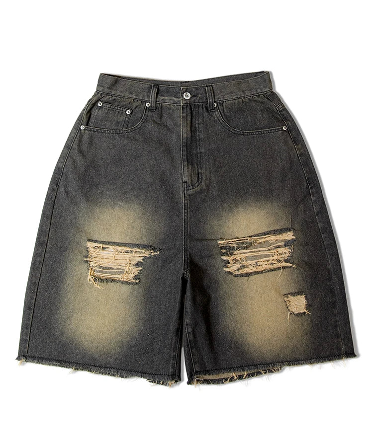 JE-DENIM DAMAGE SHORTS