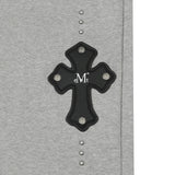 MUCENT/ムセント CROSS LEATHER PATCH SWEAT PANTS