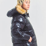 GA SHINY FUR PUFF-JACKET