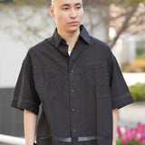 JE-LINEN 刺繍 RACE TAPE SHIRT