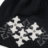 SUPPLIER/サプライヤー Multiple Cross Leather Patch Beanie