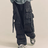 GA DENIM PARACHUTE CARGO PANTS