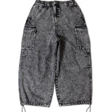 GA DENIM WIDE-CARGO PANTS