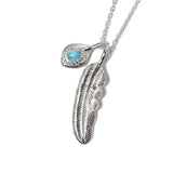 GA Feather-Turquoise Stone Necklace