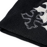 SUPPLIER/サプライヤー Multiple Cross Leather Patch Beanie