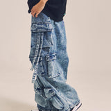 GA DENIM PARACHUTE CARGO PANTS