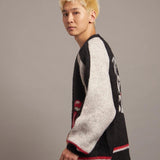 B-TRS SHAGGY KNIT JQ CARDIGAN