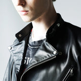 【THE ROLLING STONES×JACKROSE】 COW LEATHER SEMI DOUBLE STAND RIDERS