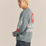 GA JQ-FLOWER＆LOGO KNIT