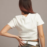 GA HEART ﾘﾌﾞｼｮｰﾄ丈ZIP UP TEE