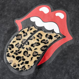 【The Rolling Stones×JACKROSE】 シグネチャー ヒョウ柄 フード刺繍-プルパーカー