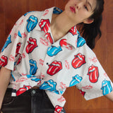 【The Rolling Stones×JACKROSE】 総柄･リップス&タン SSシャツ