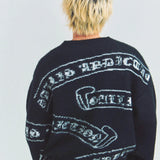 GA MOHAIR EMBLEM総柄 KNIT