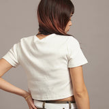 GA HEART ﾘﾌﾞｼｮｰﾄ丈ZIP UP TEE