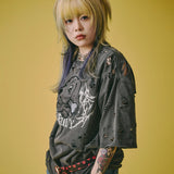 GALFY/ガルフィー 闇に溶かされし犬ダメージ SS Tee