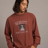SCHOTT-COLOR FLOCKY BULLDOG LS　TEE