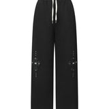 MUCENT/ムセント CROSS LEATHER PATCH SWEAT PANTS
