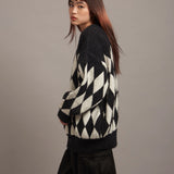 JE DIA/ARGYLE JQ SHAGGY KNIT CARDIGAN