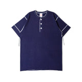 Healthknit/ヘルスニット INDIGO HENLEY NECK SHORT SLEEVE TEE