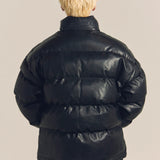 FUBU-Faux Leather Puffer Jacket