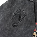【The Rolling Stones×JACKROSE】 シグネチャー ヒョウ柄 フード刺繍-プルパーカー
