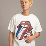 B-TRS PARIS/JPN PRINT&LINESTONE SS TEE
